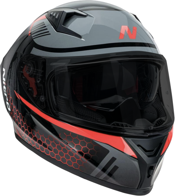 NITRO, Nitro N501 Helmet - Black/Gunmetal/Red