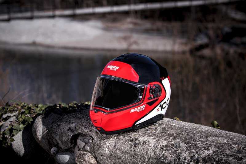 NOLAN, Nolan N100-5 PLUS N-Com Flip Face Helmet - red