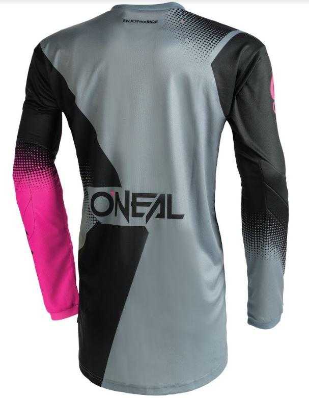Moto1, ONEAL 2022 Element Racewear Jersey - Black/Gray/Pink (Adult Women's)