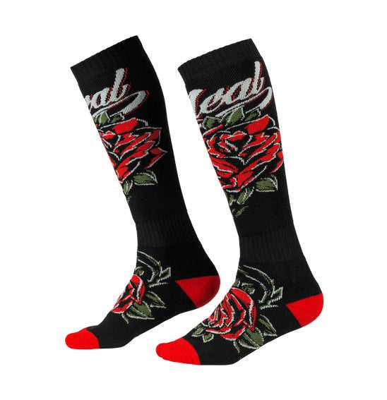 ONEAL, O'Neal PRO MX Roses Sock - Black/Red