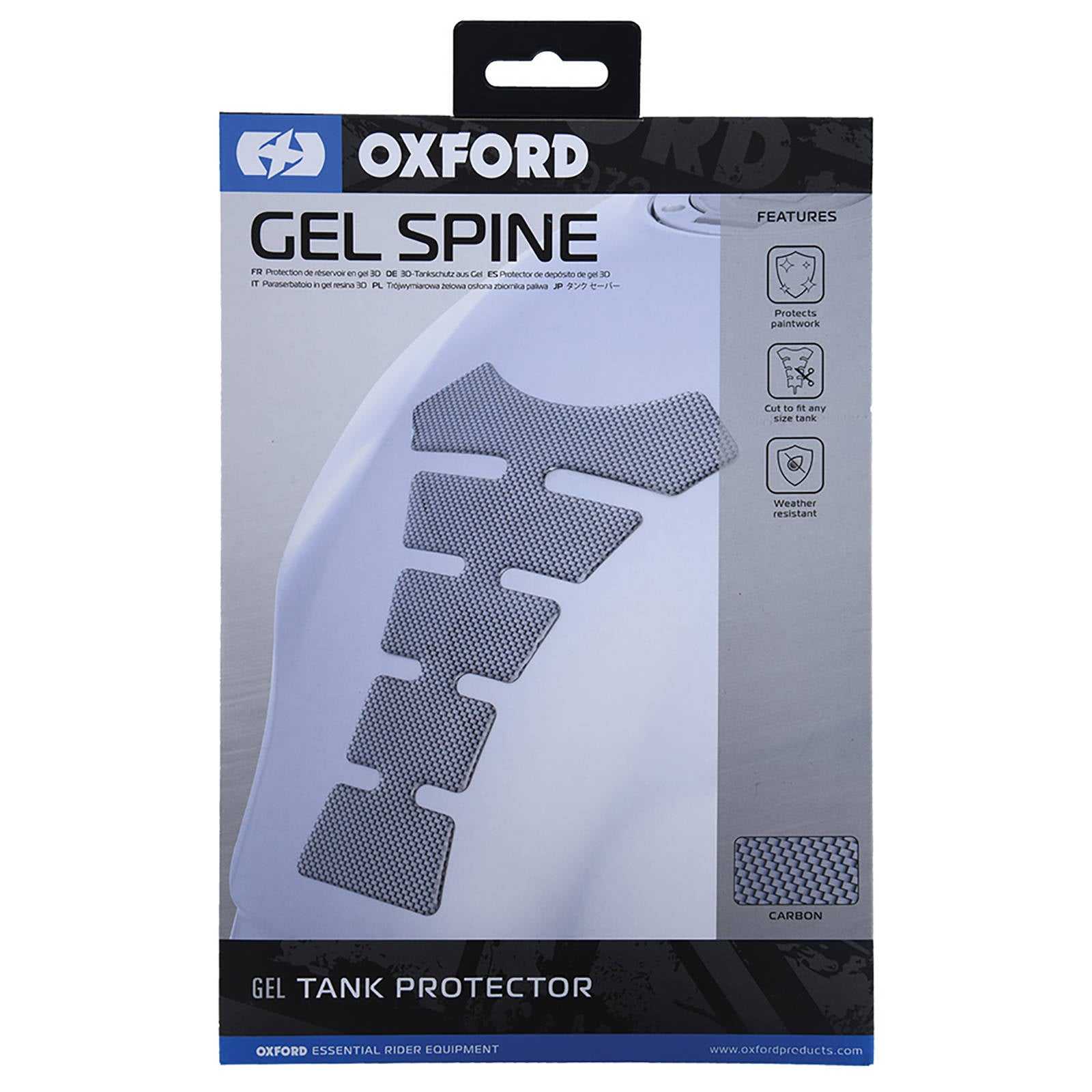 Oxford, OXFORD ORIGINAL SPINE GEL TANK PAD CARBON