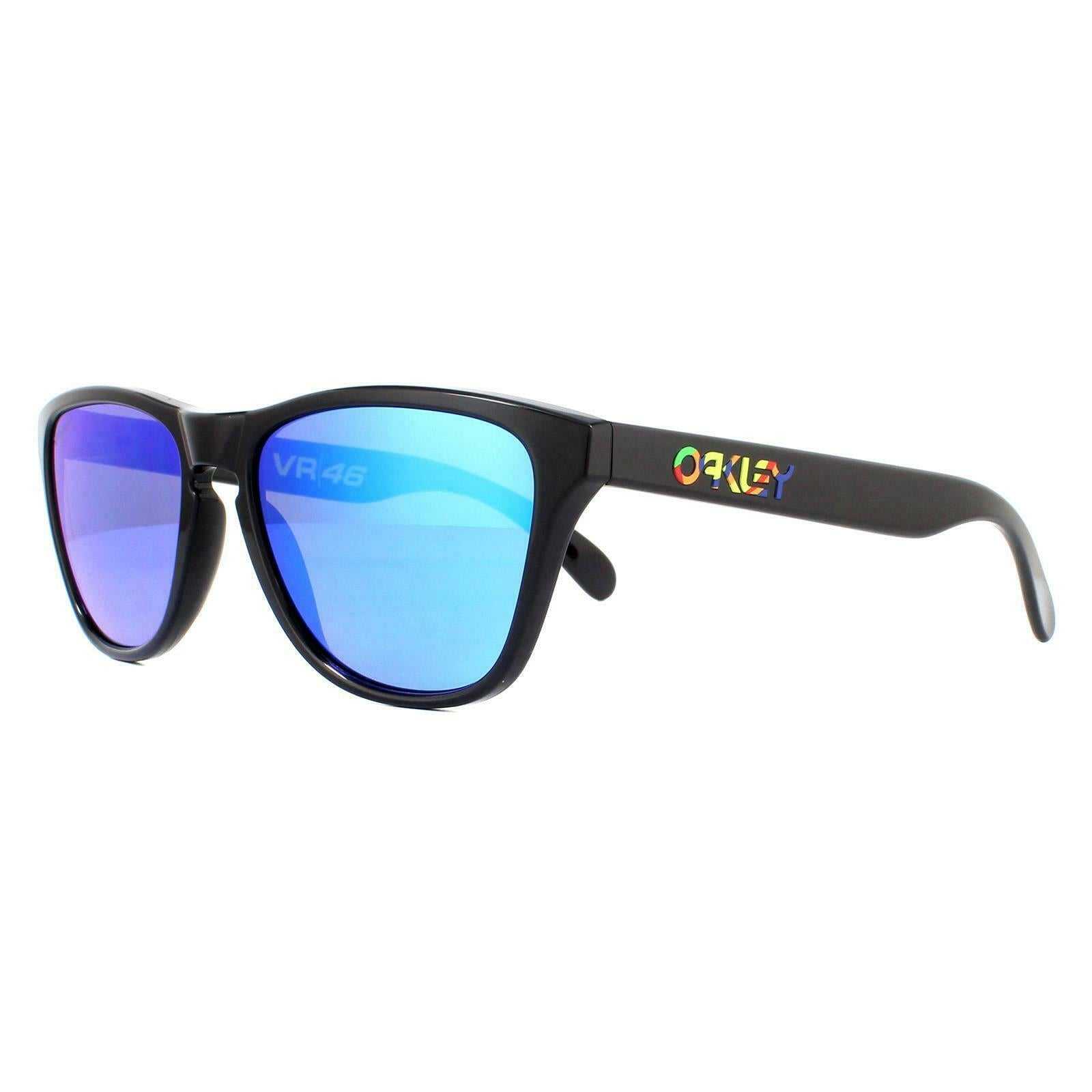 Moto1, Oakley Frogskins XS Sunglasses - Polished Black Prizm Sapphire Lens