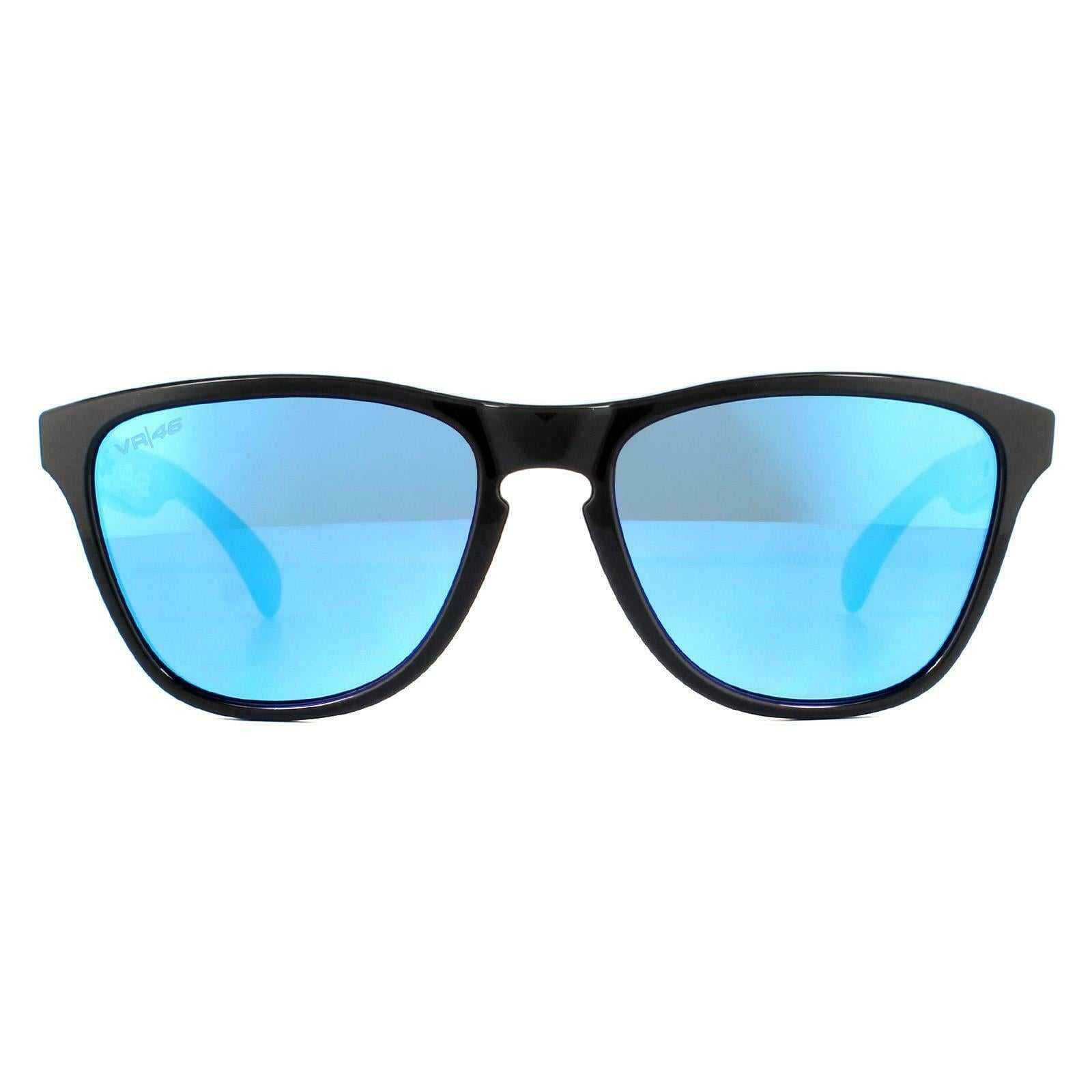 Moto1, Oakley Frogskins XS Sunglasses - Polished Black Prizm Sapphire Lens