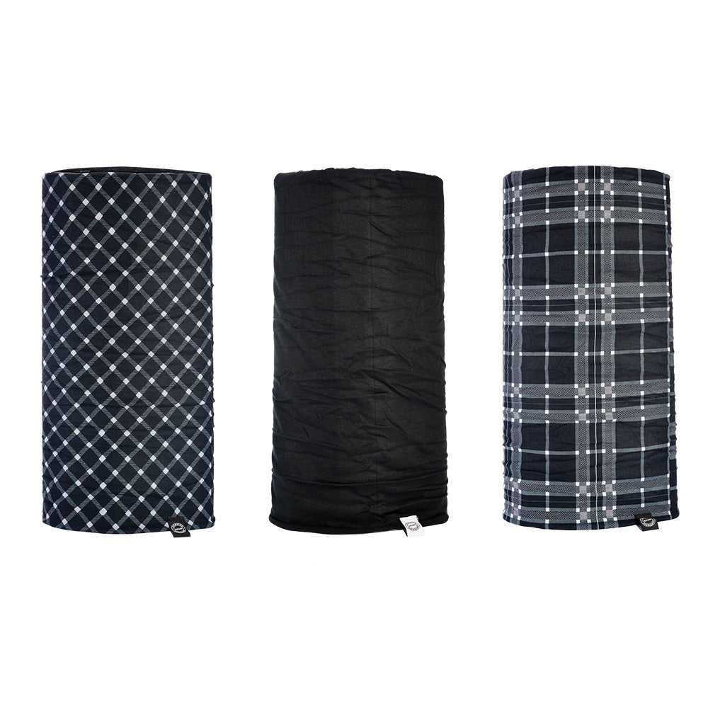 Oxford, Oxford Comfy - Black & White Tartan (3 Pack)