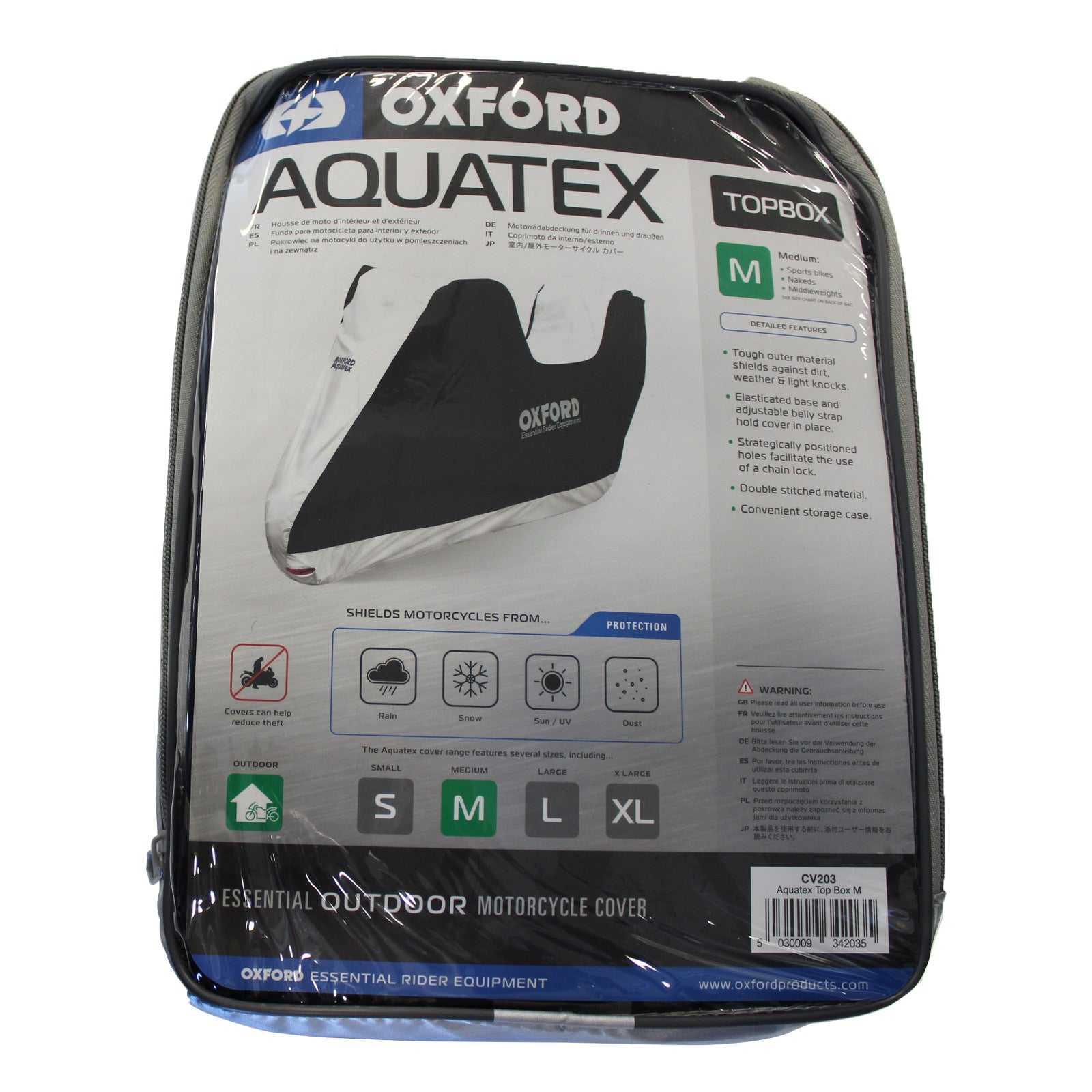 Oxford, Oxford Motorcycle Cover Aquatex - M Top Box