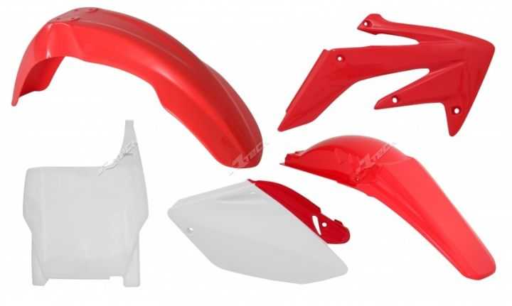 RTECH, PLASTIC KIT RTECH FRONT &REAR FENDERS SIDEPANELS &RADIATOR SHROUDS &FRONT NUMBERPLATE HONDA CRF250R
