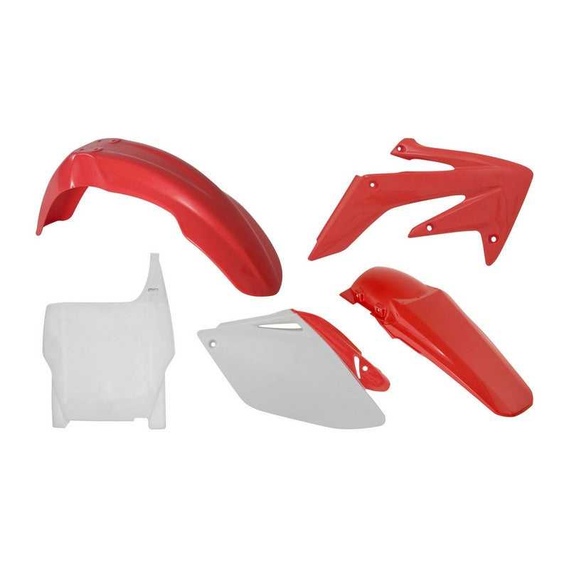 RTECH, PLASTICS RTECH FRONT & REAR FENDERS, SIDEPANELS & RADIATOR SHROUDS & FRONT NUMBERPLATE CRF250R 06-07