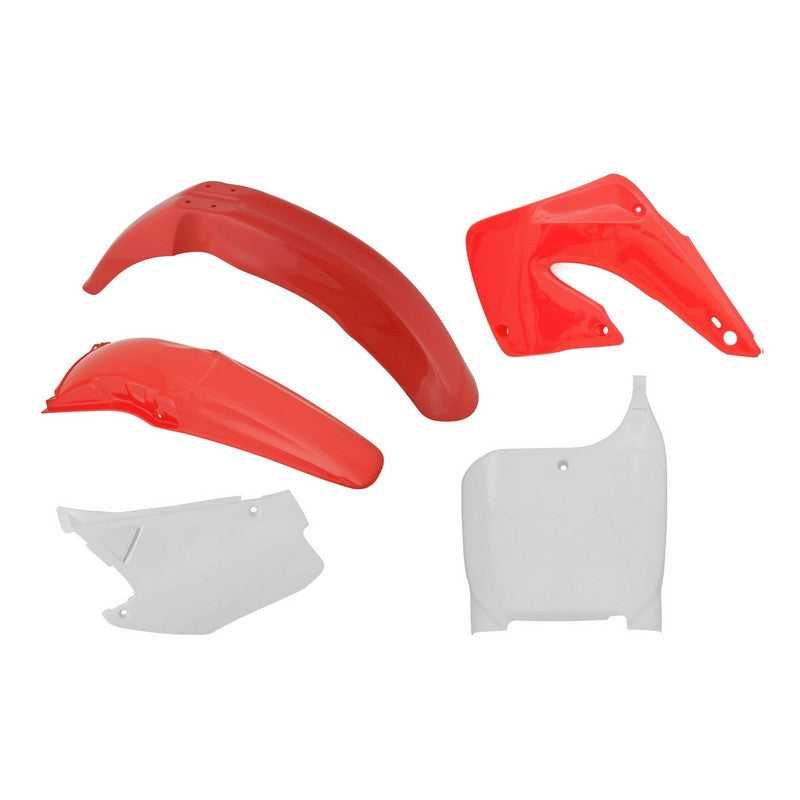 RTECH, PLASTICS RTECH FRONT/REAR FENDERS SIDEPANELS RADIATOR SHROUDS&FRONT NUMBERPLATE  HONDA CR125R CR250R