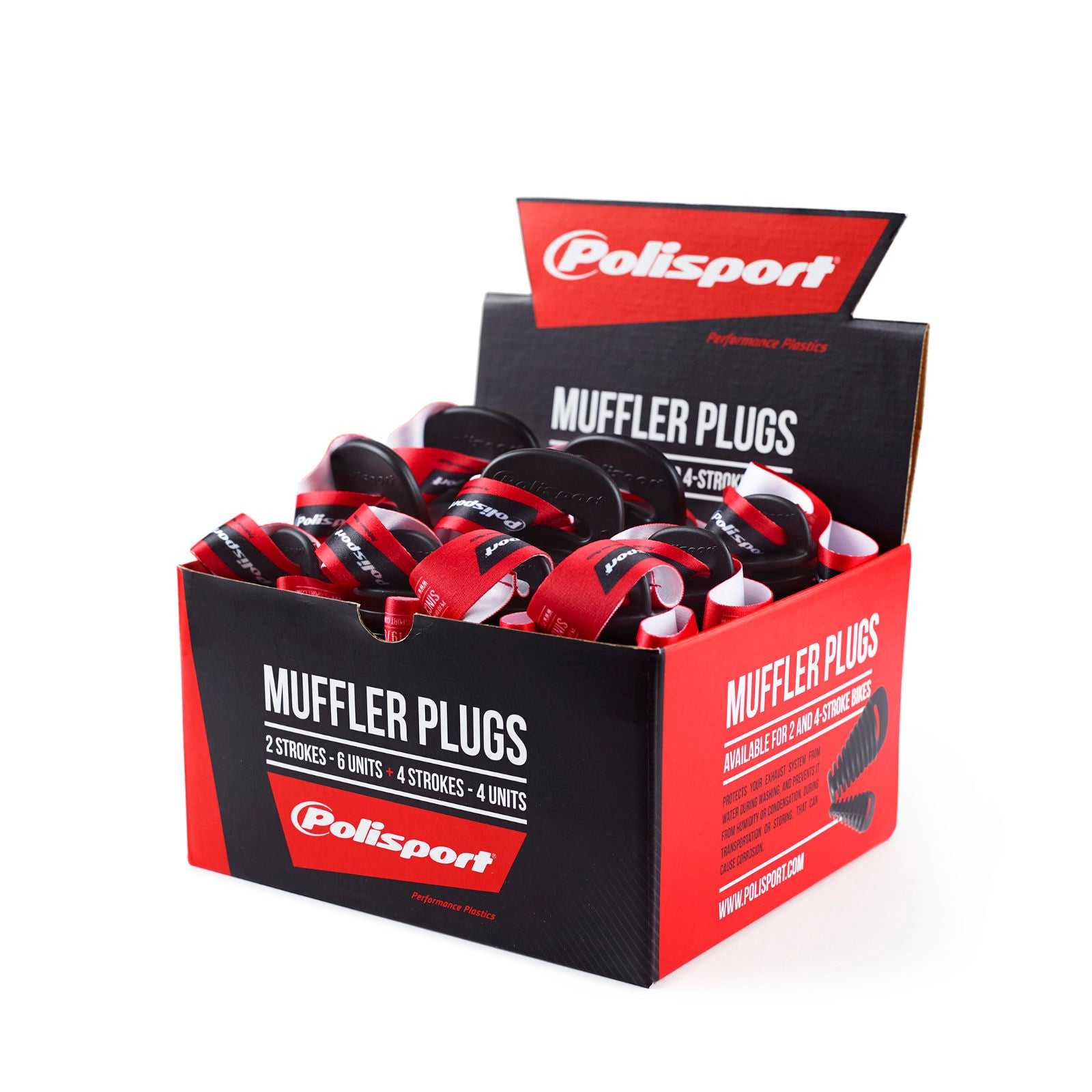 POLISPORT, POLISPORT MUFFLER PLUGS MIXED RETAIL PACK 10PCS - BLACK