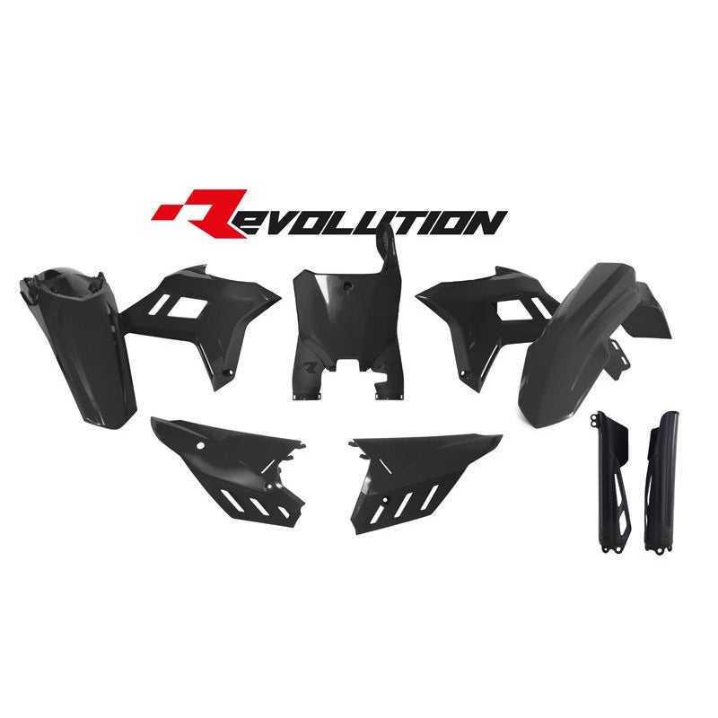 RTECH, Plastics Kit Rtech Revolution Honda Crf250 R 22 23 Crf450 R 21 23 Black