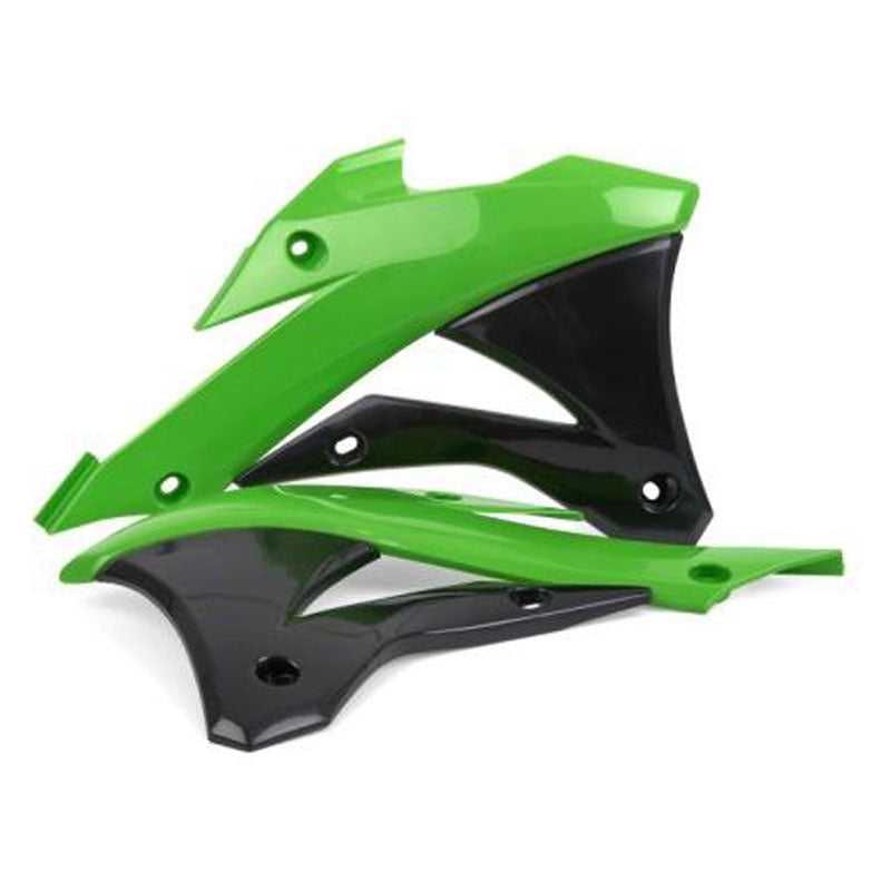 POLISPORT, Polisport Radiator Scoops Kawasaki KX85/100/112 '14- Green / Black