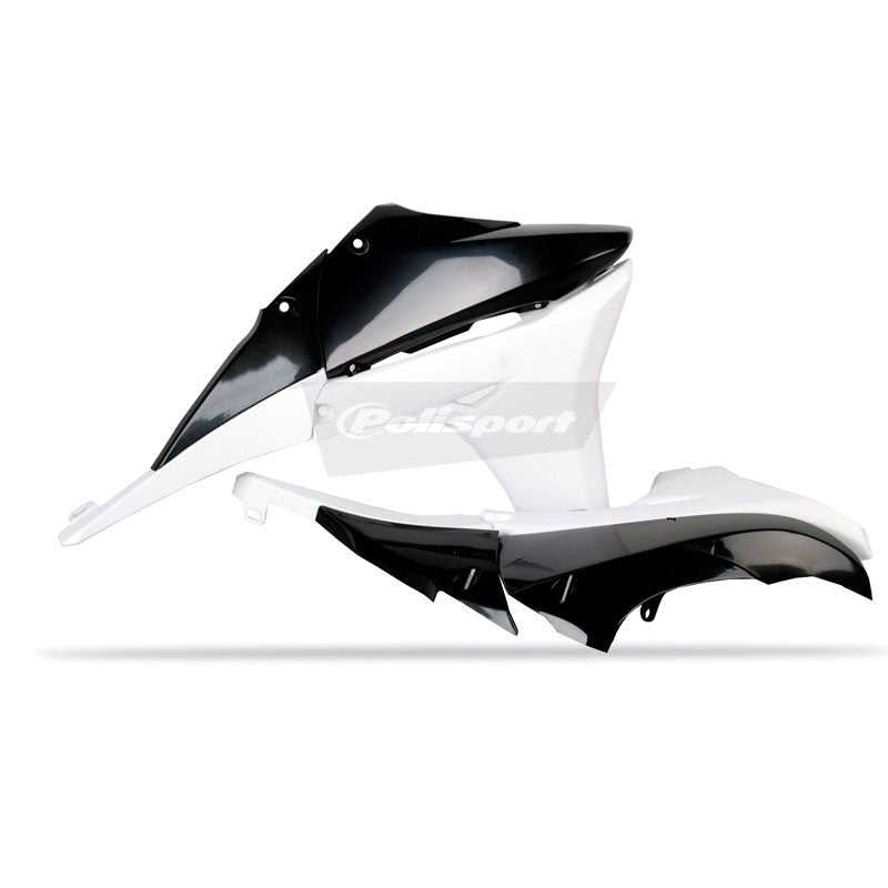 POLISPORT, Polisport Radiator Scoops (with Tank Cover) Yamaha YZ450F '10-'13 Black/White