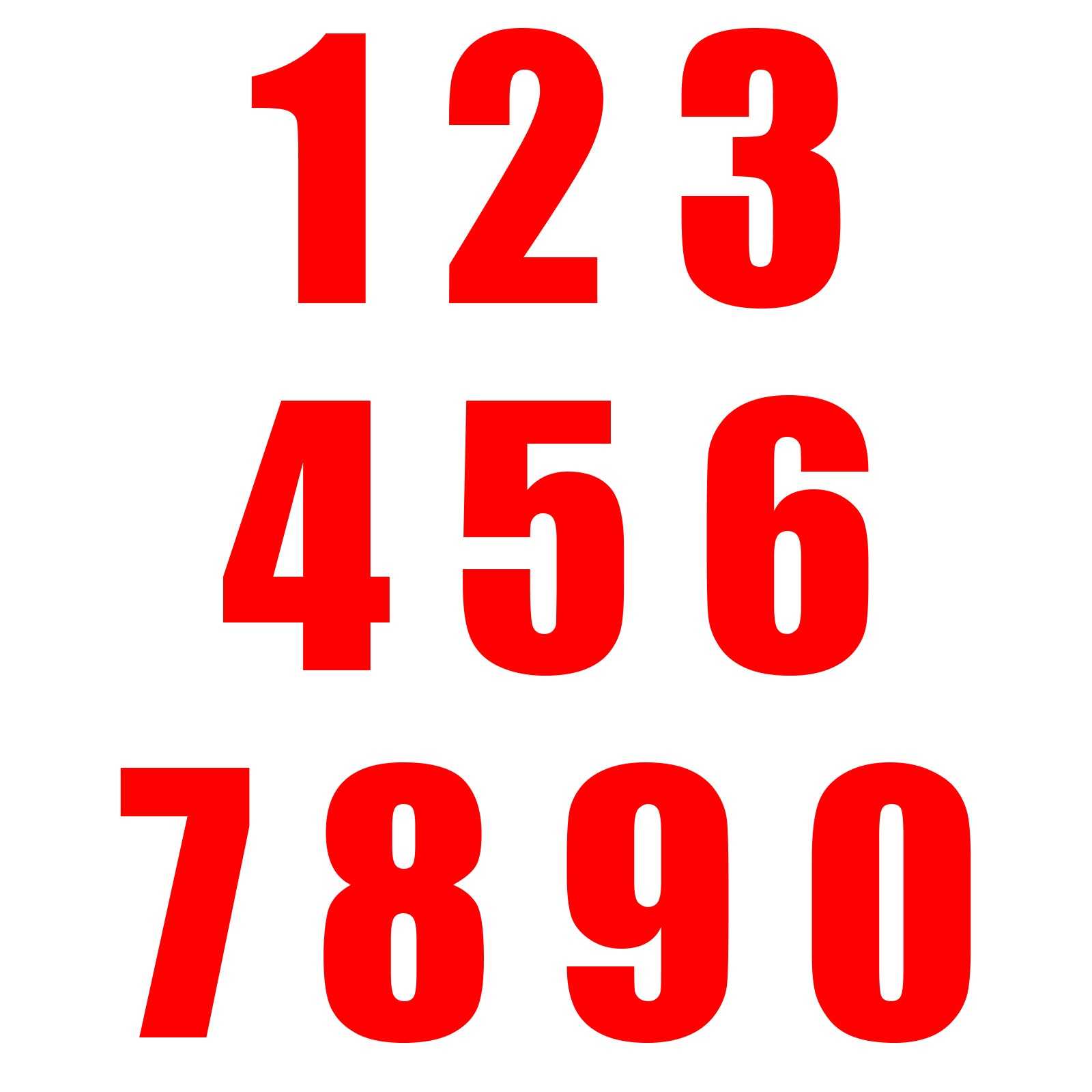 Whites Motorcycle Parts, Whites Race Number - Red #0 (10 Pack)